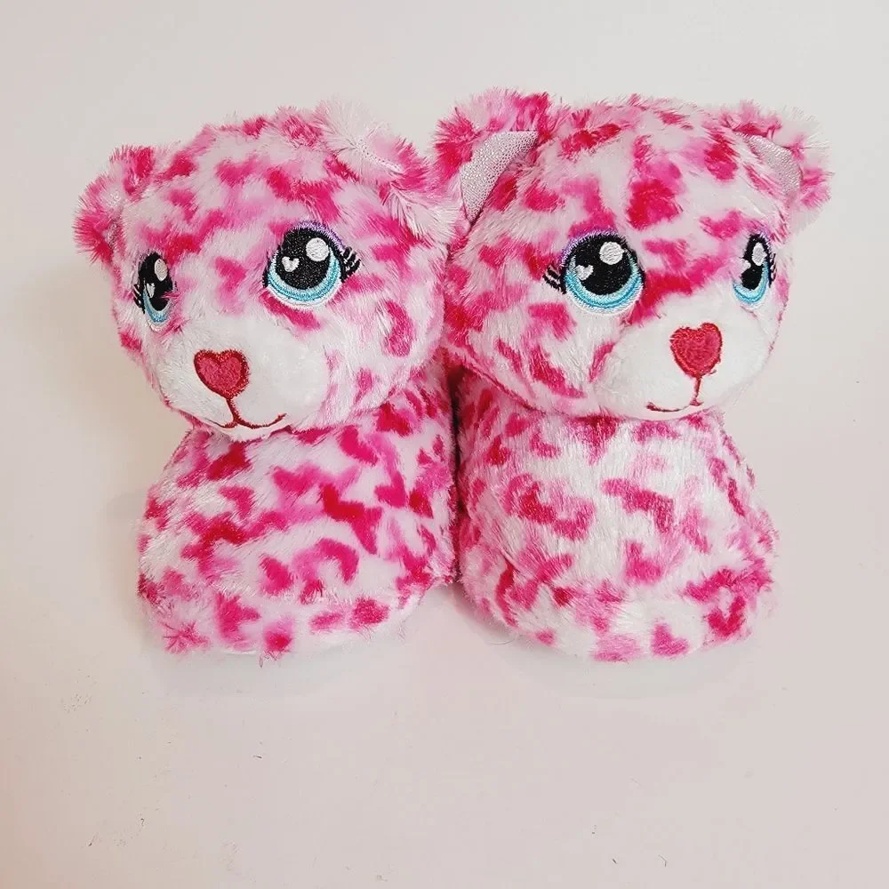 Build-A-Bear Girls' Build A Bear Workshop Tiny Hearts Slippers Size 12/13